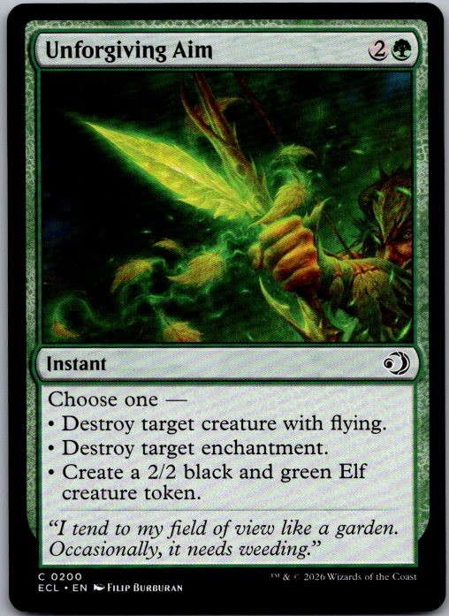 Unforgiving Aim 200 Common Lorwyn Eclipsed Magic: The Gathering Near Mint