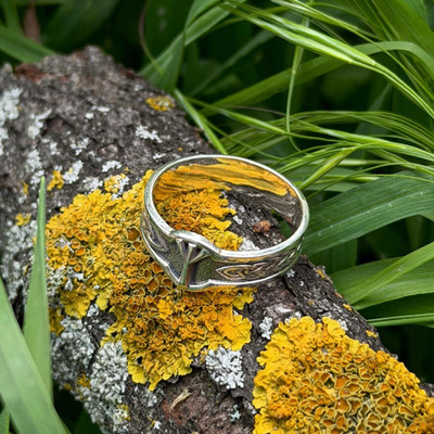 Personalisierter älterer Futhark Runenring Sterlingsilber Wikinger nordischer Schmuck