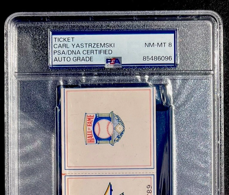 Carl Yastrzemski PSA/DNA Autographed HOF Induction Ticket 7/23/89 + MLB Ball - Image 3 of 4
