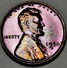 1954-d Lincoln Wheat Cent -GEM BU TONED FROM ORIGINAL ROLL!!!