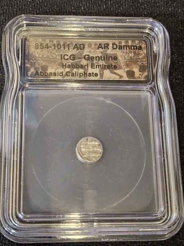 854-1011 AD AR Damma, ICG Genuine, Habbari Emirate, Abbasid Caliphate   Lot#609