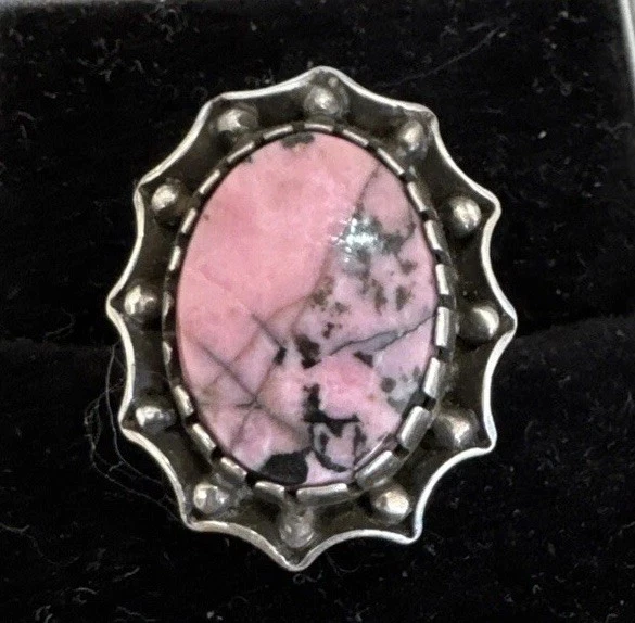 复古纯银戒指 罗敦石 尺寸 7 独特 — 第 2/4 张图片