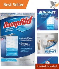 Fragrance Free Hanging Moisture Absorber 16 oz 3 Pack Closet Odor Eliminator