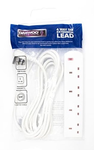 Daewoo 4 Way Extension Cable,  Assorted styles , sizes , colors 