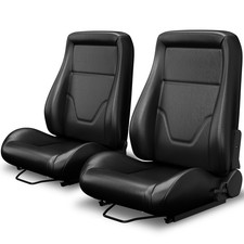 Classic Universal Obs Style Seats Low Back Bucket Seats W Sliders 2pcs