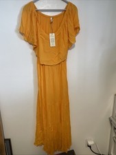 Elan Womans Long Yellow Summer Dress Gauze Size 1X NEW