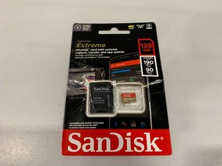 SanDisk Extreme 128GB microSDXC UHS I/U3 Micro SD Card with Adapter