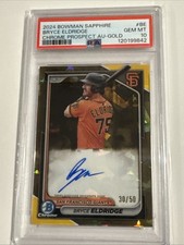 2024 BOWMAN SAPPHIRE - BRYCE ELDRIDGE AUTO Gold Refractor /50 PSA 10 Giants