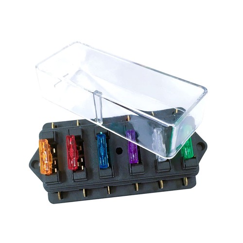 Straight Row 6 Way Low Voltage Fuse Holder Automotive DC Refit Fuse Box Car - Picture 2 of 11