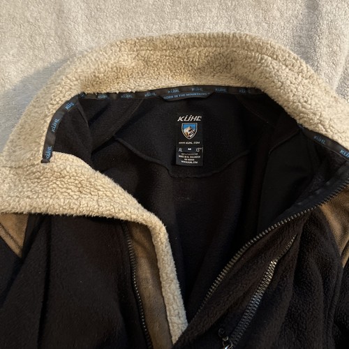 Kuhl Alpenwurxs Jacket Men M black Full Zip Faux Suede Leather Fleece Hiking - Picture 11 of 15