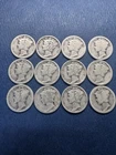 Lot of 12 Coins Mercury Silver Dimes S Mint  Beautiful Lot See Pics for Dates