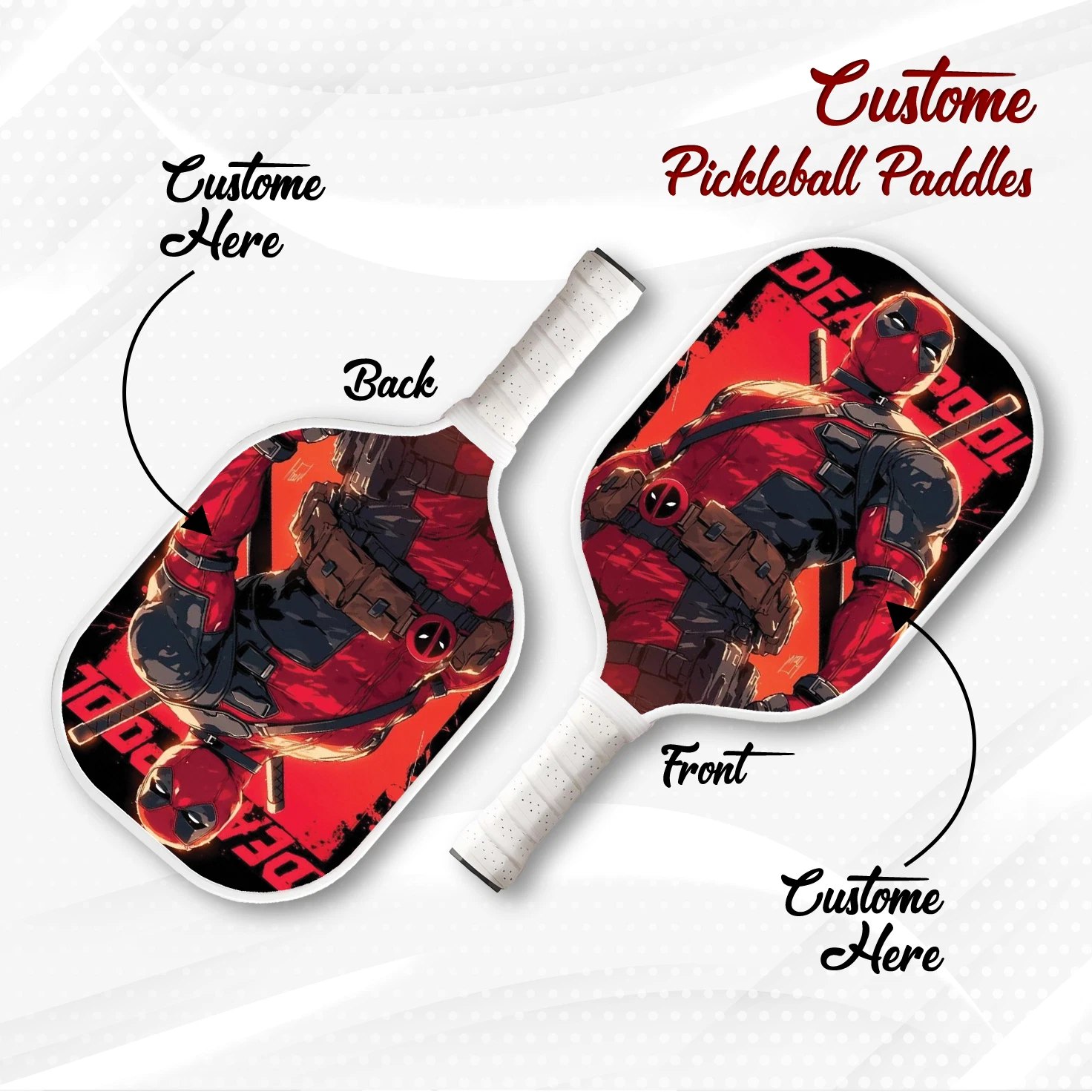 Deadpool Pickleball Paddle Marvel Gift Custom Paddle for Fans