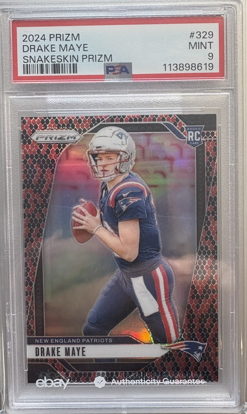 2024 Panini Prizm - Rookie Card Drake Maye #329 SnakeSkin Prizm (RC) PSA 9 SSP