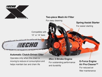 Echo 25.0 CC CHAIN SAW W/14'' Bar & Chain Model# CS-2511P-14