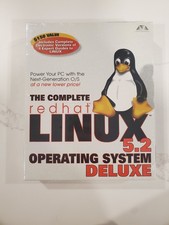 Vintage Red Hat Linux 5.2 Operating System Deluxe Big Box Windows 95 98 era.