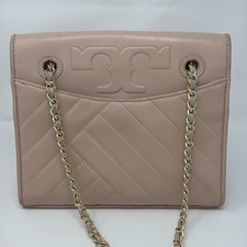 GUC Tory Burch Fleming Convertible Shoulder Bag Shell Pink Gold Strap Crossbody