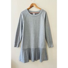 Cabi Sz M Gray Long Sleeve Flashdance Fleece Sweatshirt Pullover Midi Dress
