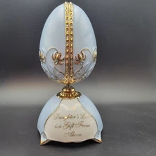 2005 Ardleigh Elliott Porcelain Egg Music Box Precious Jewel Daughter’s Love