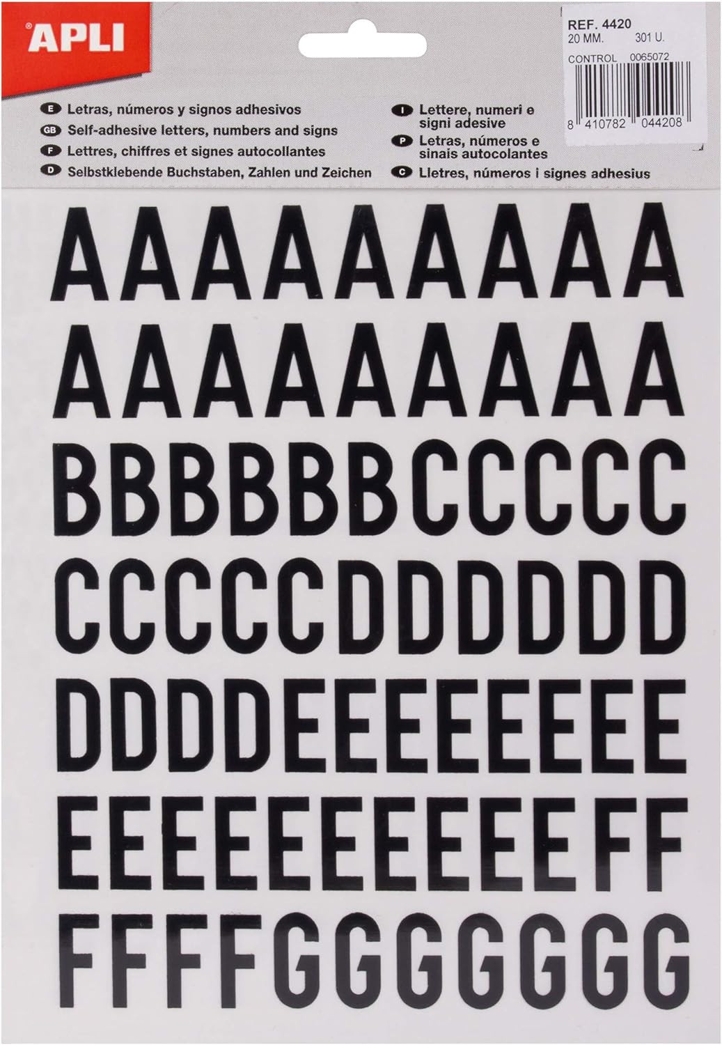 - Adesivi Con Lettere, Numeri, Segni 20 Mm