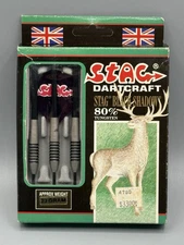 Vintage Dart Set Stag Dartcraft Great Britain Steeltip Darts 23 Grams