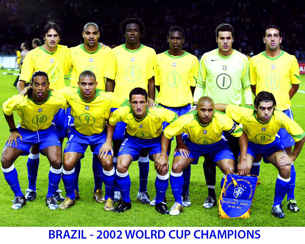 Brazil - 2002 World Cup Champions, 8x10 Team Photo