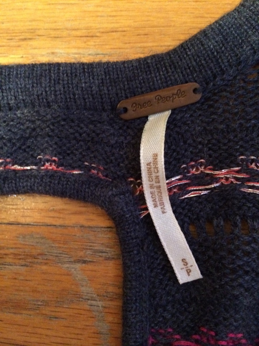 Pull Free People Gris étincelant - Laine Angora - Dos Trou De Clé - Taille S - Excellent état