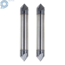2Pc 3/8" 4 Flute 90 Degree Carbide Chamfer Mill - Double End - Tialn Coated