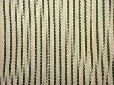 Charcoal Grey & Cream COTTON CANVAS French Ticking Fabric Extra Wide Width 214cm