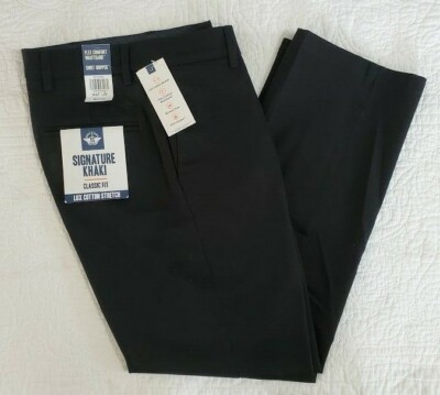 NEW Dockers Signature Khaki Classic Fit Pants Flex Comfort Waist 594100005  Black | eBay