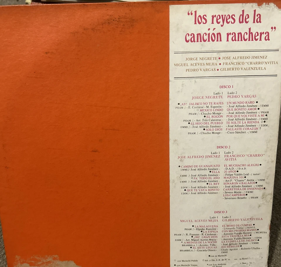 LOS REYES DE LA CANCION RANCHERA 3 LPS-Jorge Negrete Jose Alfredo - Image 2 of 4
