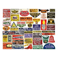 Model Train Signs, Multi Scale, Multi-Scale Advertising Signs, 1 STICKER SHEET