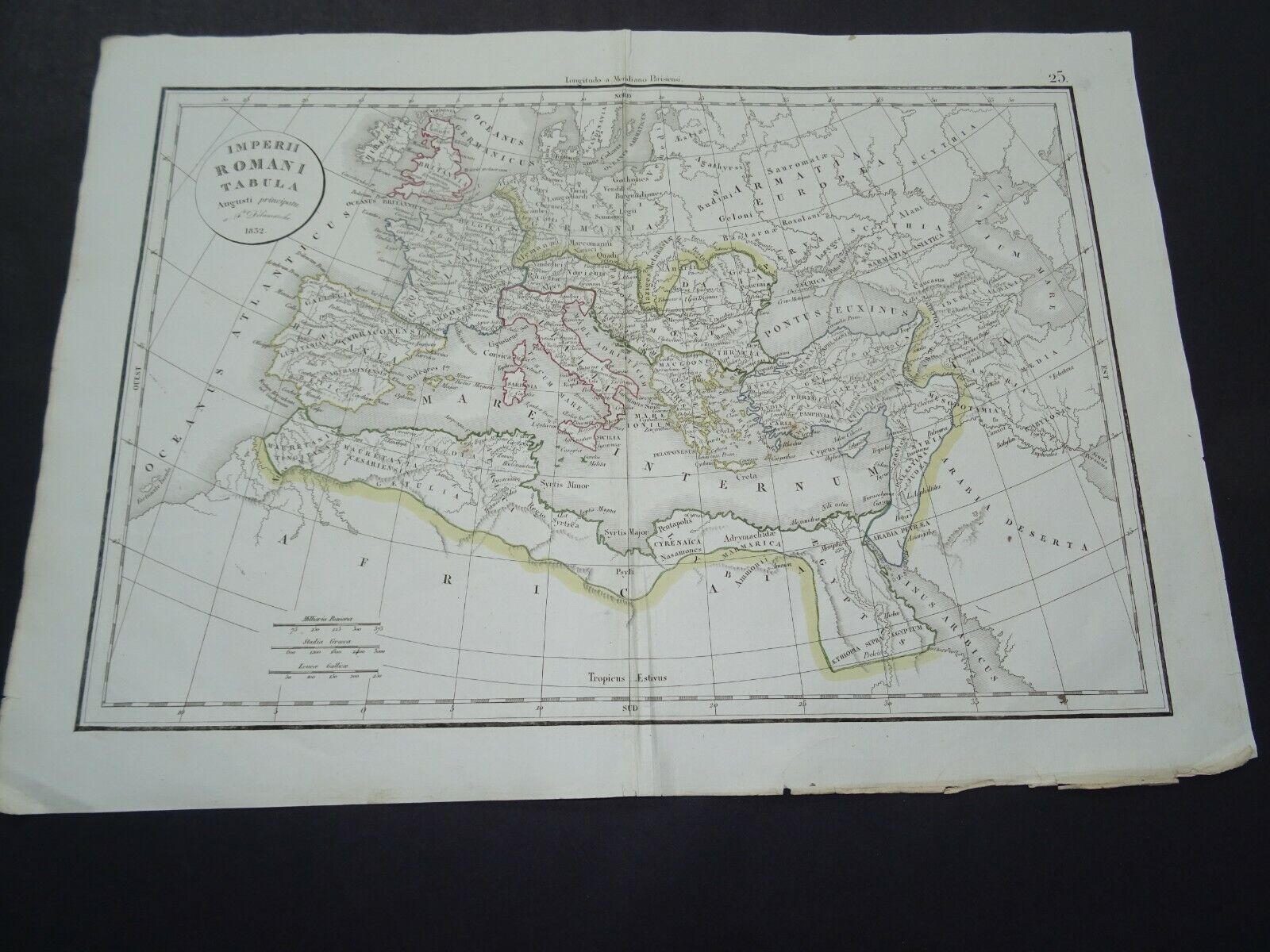 Antique Map of Roman Empire by Delamarche 1833