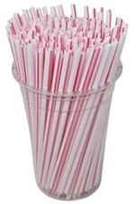 5" Plastic Stirrer Swizzle Sip Straws Red/White Stripe Coffee, Cocktail 10,000 