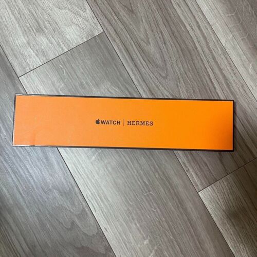 HERMES Apple Watch Rubber Belt Series 9 45MM Clasp Orange Used From Japan - Picture 1 of 12