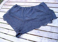 BLACK LACE NIGHT SHORTS 16 18 SHEER SEXY