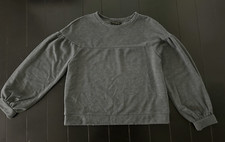 Banana Republic Sweatshirt Womens Size Med Gray Balloon Sleeve Pullover Fleece