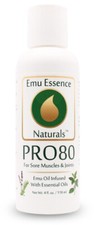 PRO80 For Sore Muscles  Joints 4 oz w/ Emu Oil Menthol Eucalytpus Wintergreen