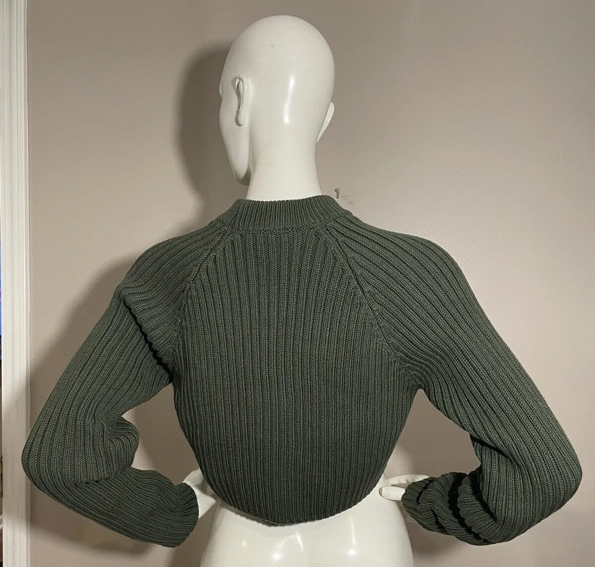 Zara Cable Knit Cropped Sweater Women’s Medium High N… Gem