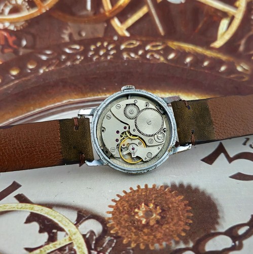 Watch USSR Pobeda Gray Dial Vintage Soviet Mechanical Wristwatch Zim 15 Jewels - Picture 17 of 17