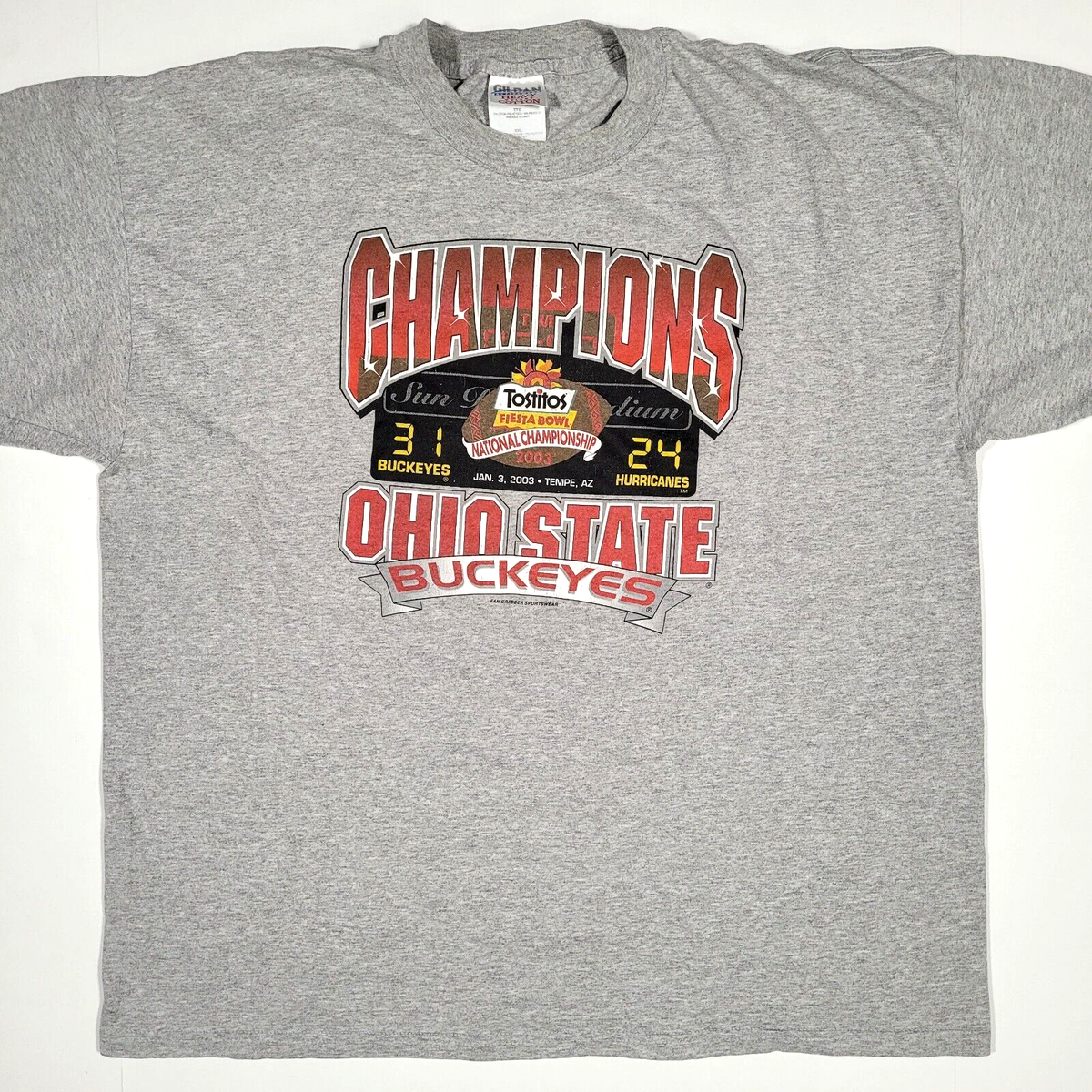 VINTAGE OHIO STATE BUCKEYES 2003 FIESTA BOWL CHAMPIONSHIP T SHIRT