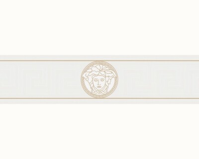 Tapeten Borte Versace Home Medusa weiß gold Metallic 93522-3 (31,31 /1qm)