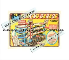 bedroom wall decor MARX PARKING GARAGE SERVICE CENTER PLAY SETS toy tin sign