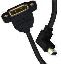 Image of Mini DisplayPort 1.4 Male to DisplayPort Female Panel Mount Extension Cable 8K