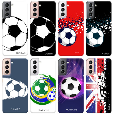 Personalisierte Handyhülle Fußball Name Silikon Cover für Samsung S22 S23 S24 S21