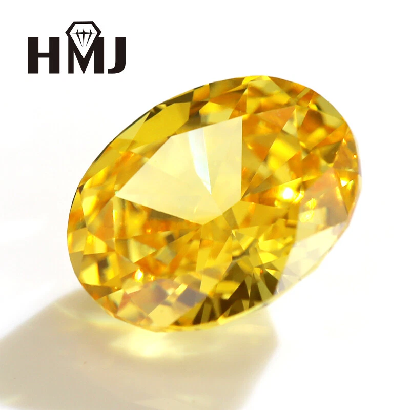 Piedra ovalada triturada corte hielo circón cúbico circonita cúbica amarillo rosa diamante de alto carbono 5A Foto 4 de 4