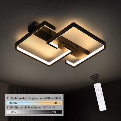 LED Deckenleuchte 35W 42cm Schwarz Deckenlampe CCT/mit FB Wohnzimmer Esszimmer