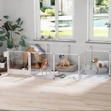 8/10/12 Panels Acrylic Dog Playpens Durable Clear Transparent Dogs Crate Kennels