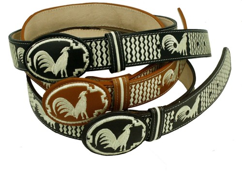 AUTÉNTICOS MEXICANOS WESTERN cinto charro piteado trenzados pollo | eBay