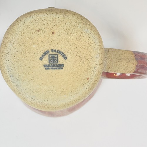 Takahashi Le Chef Becher Kaffeetasse Steingut Keramik Hut Schnurrbart handbemalt - Bild 8 von 11