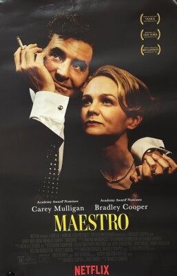 MAESTRO 2023 FILM Bradley Cooper  NETFLIX Original Movie Poster 27X40 Official